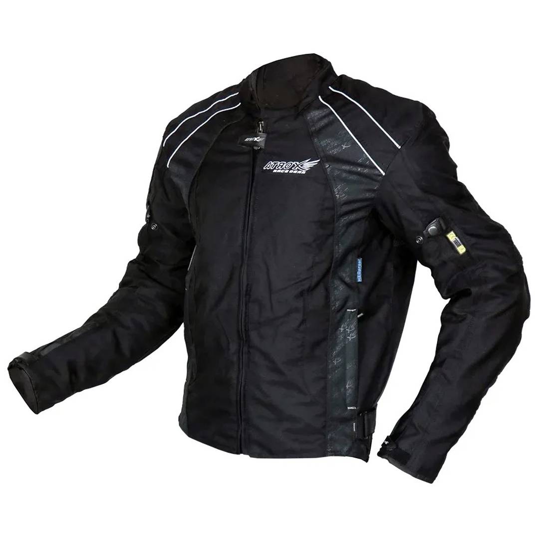 Motorradjacke Atrox Textil kurz, schwarz — neu