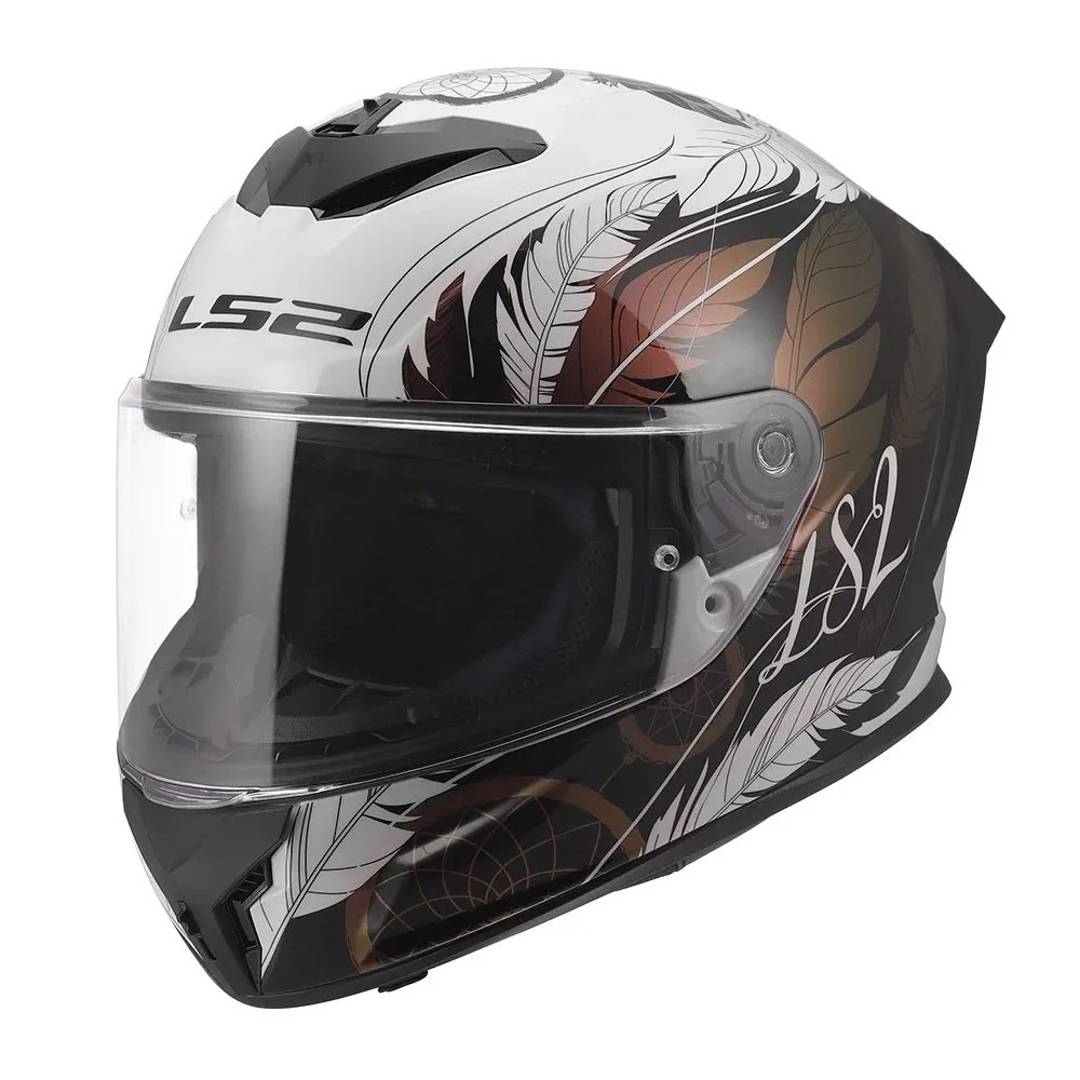 Helm LS2 FF820 Rapid III Boho geschlossen, weiß-schwarz-rosa — neu