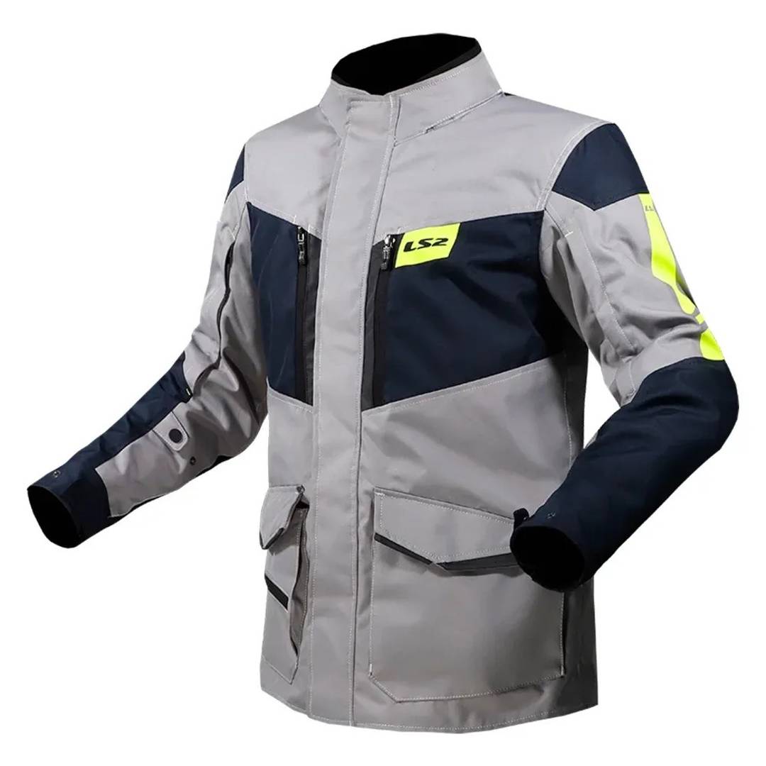 LS2 Metropolis Evo Men's Motorcycle Jacket, Titanium-Yellow — New