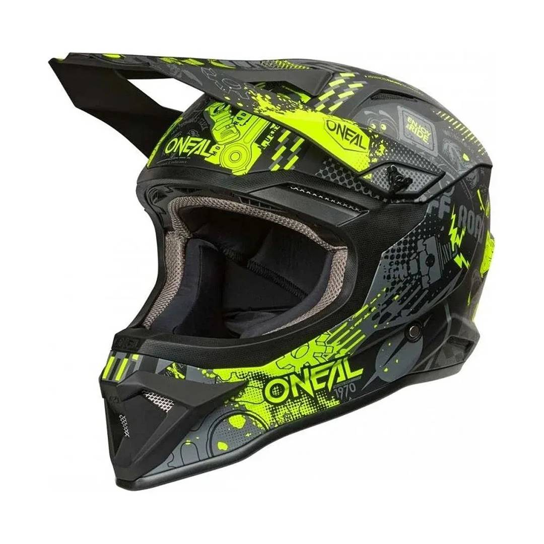 Дитячий кросовий шолом O'Neal 1SRS Vibrant, чорний-жовтий — новий