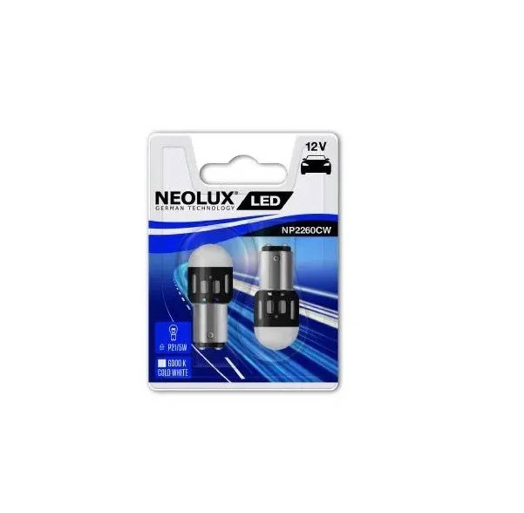 LED крушки P21/5W BAY15D 12V 6000K Neolux — чифт, нови
