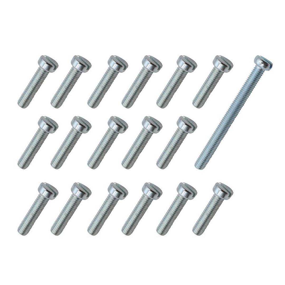 Engine Screws for Tomos A3, A35, and A5 — Chrome Set with Screwdriver Head