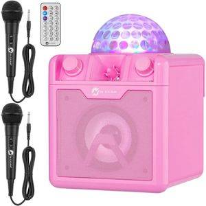 N-GEAR Disco Block 410 karaoke zvučnik sa 2 mikrofona — roze / crni — Beograd