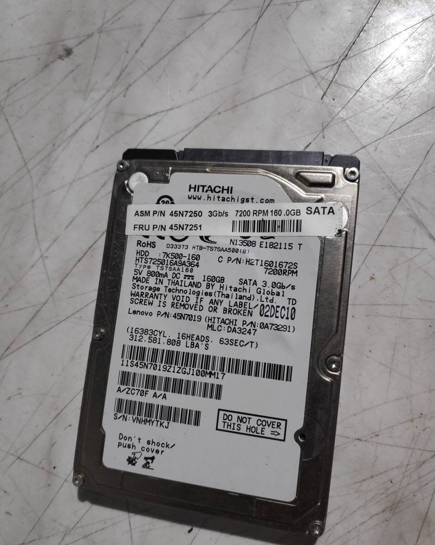 Laptop-Festplatte Hitachi 160 GB 2.5" SATA