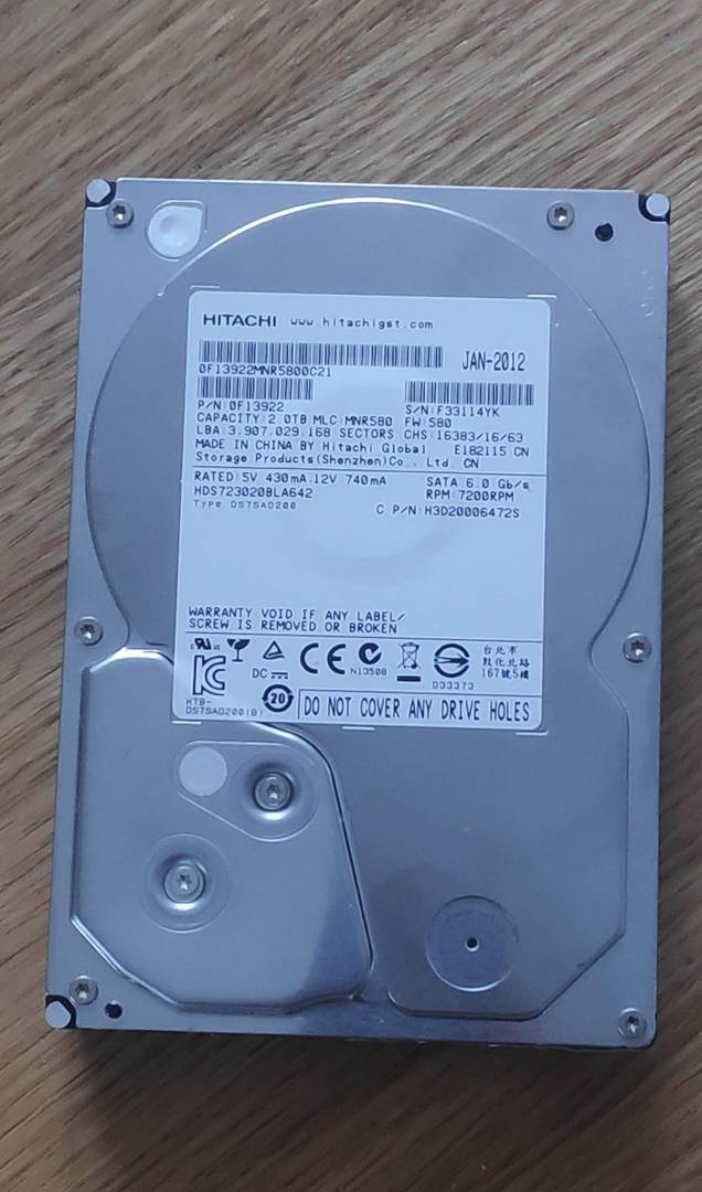 Hard drive Hitachi 2 TB