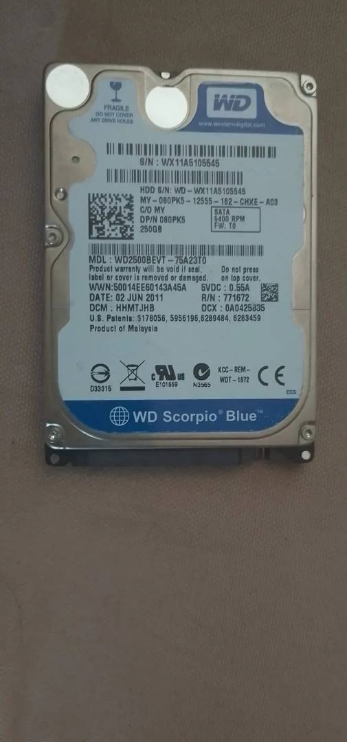 Hard disk za laptop Western Digital 250 GB 2.5"