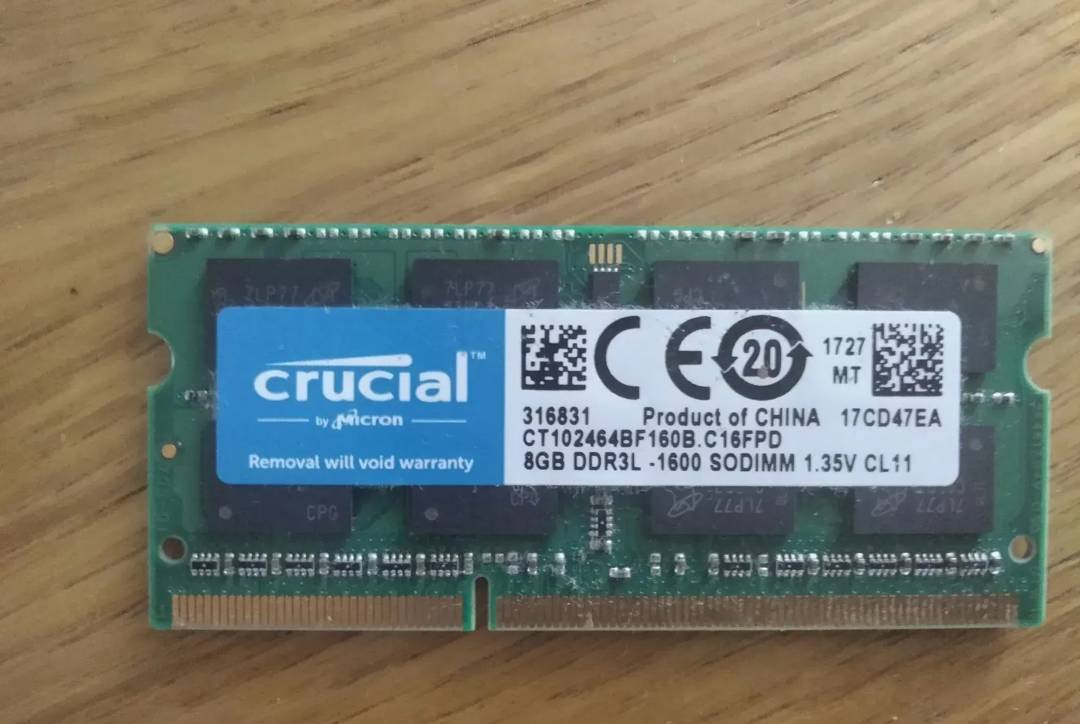 Оперативная память для ноутбука Crucial 8 GB DDR3L 1600 MHz