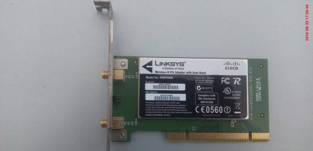 Wi-Fi-карта для ПК Linksys WMP600N Wireless-N Dual Band PCI
