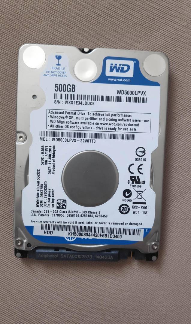 Hard disk laptop Western Digital 500 GB 2.5"