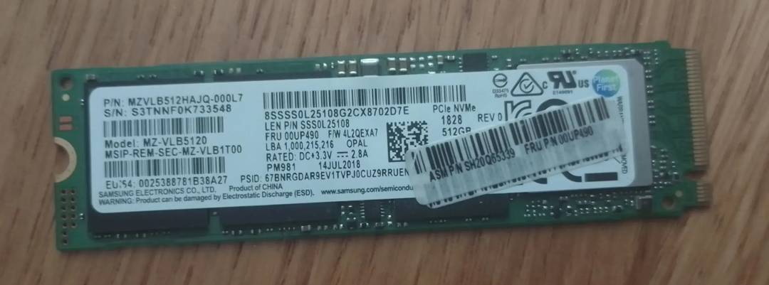 SSD Samsung 512 GB NVMe