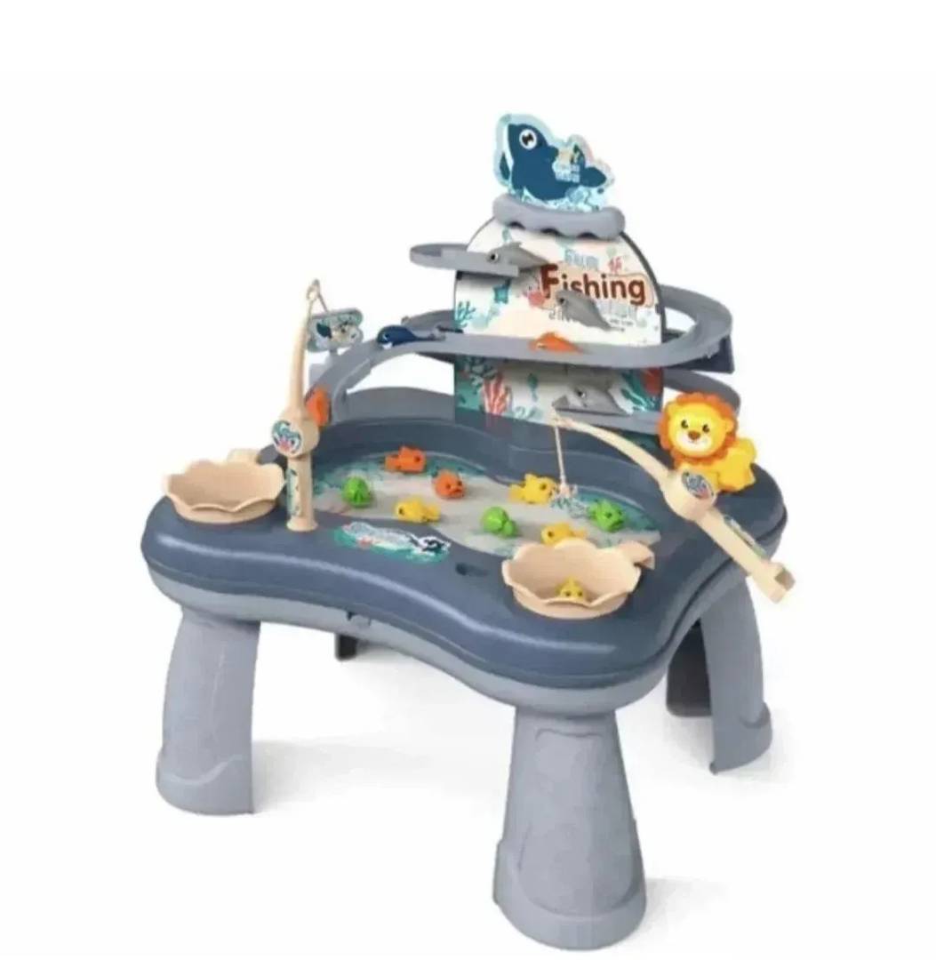 Electric magnetic fishing table with a slide and music