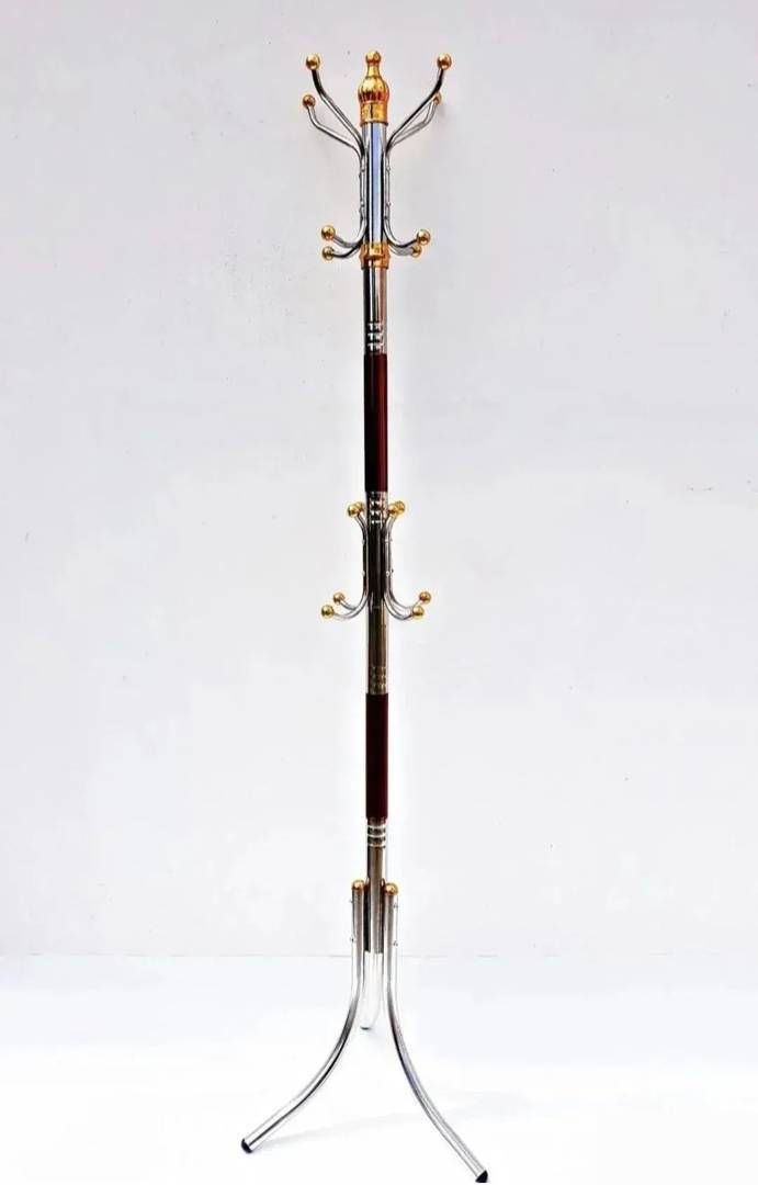Stainless steel coat rack for jackets and coats, 173 cm, 16 hooks