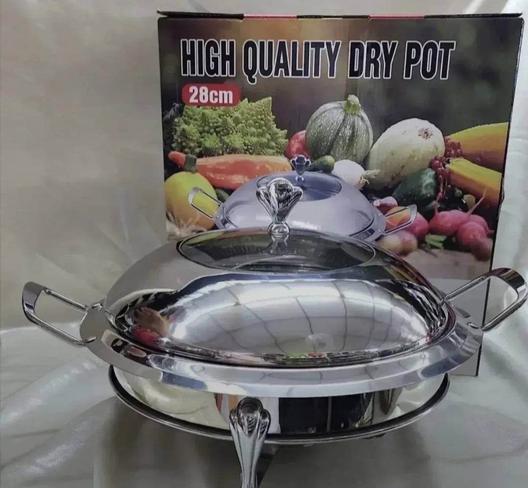 Kerek ételmelegítő edény (chafing dish), 28 cm