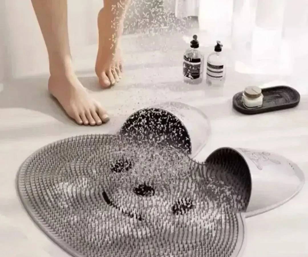 Non-slip silicone shower massage mat