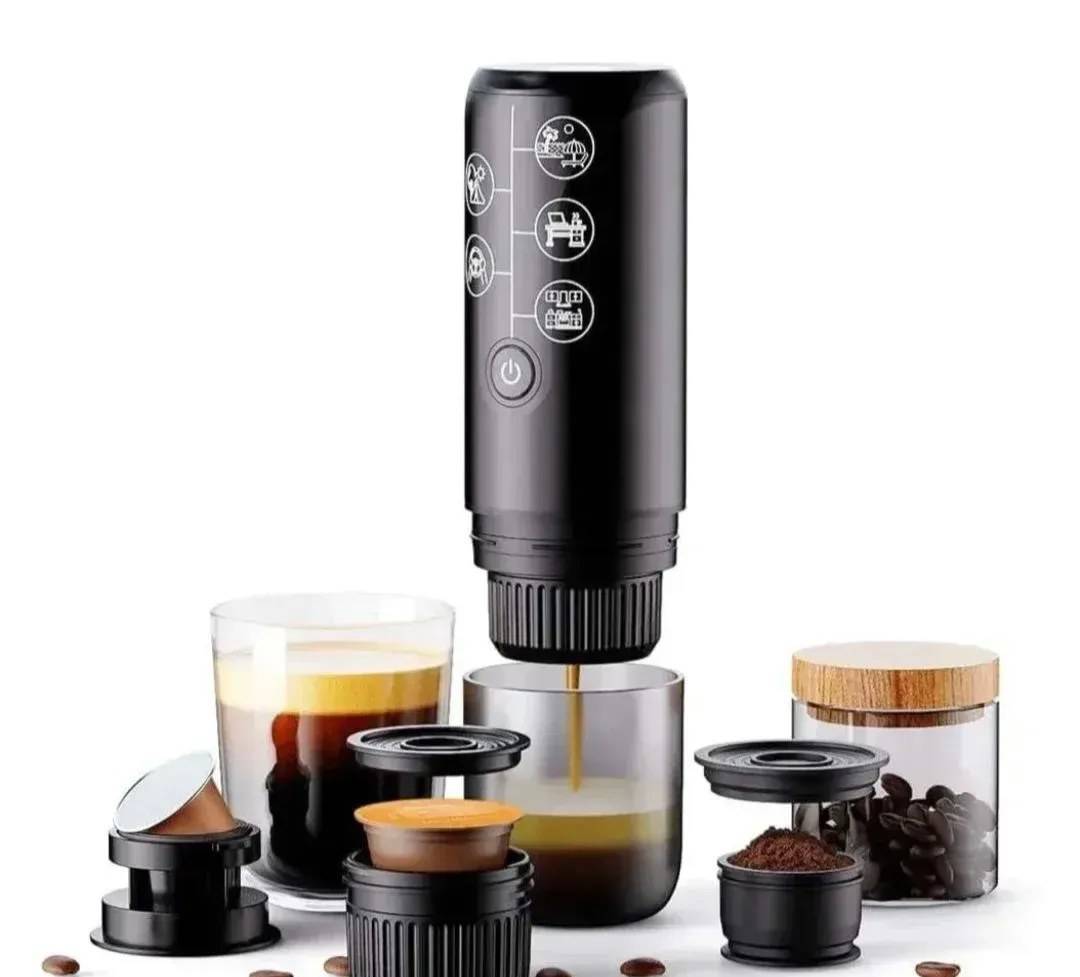 2-in-1 battery-powered portable espresso machine, 17 bar