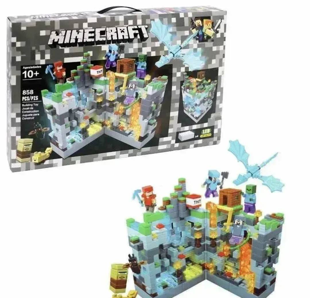 Kockice za slaganje Minecraft sa 4 LED lampe, 858 delova