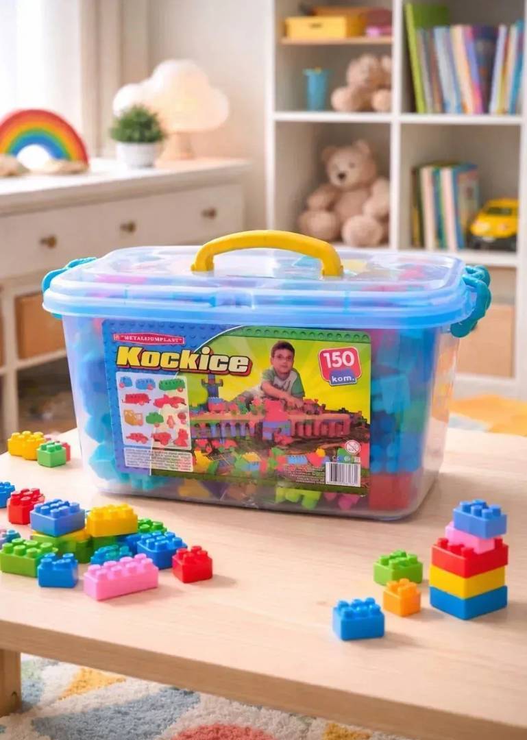 Building blocks for children in a box, 150 pieces
