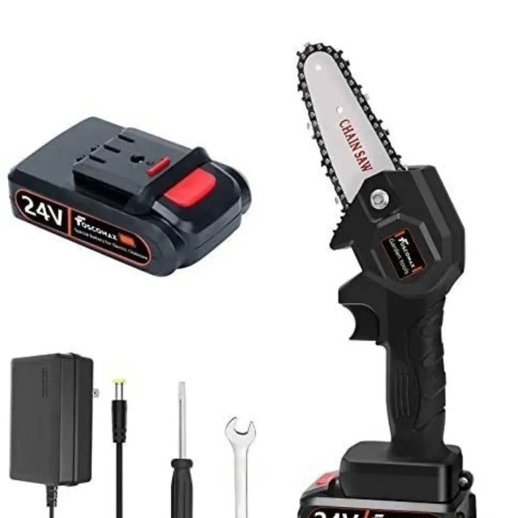 Mini akkumulátoros láncfűrész 4" 2 akkumulátorral