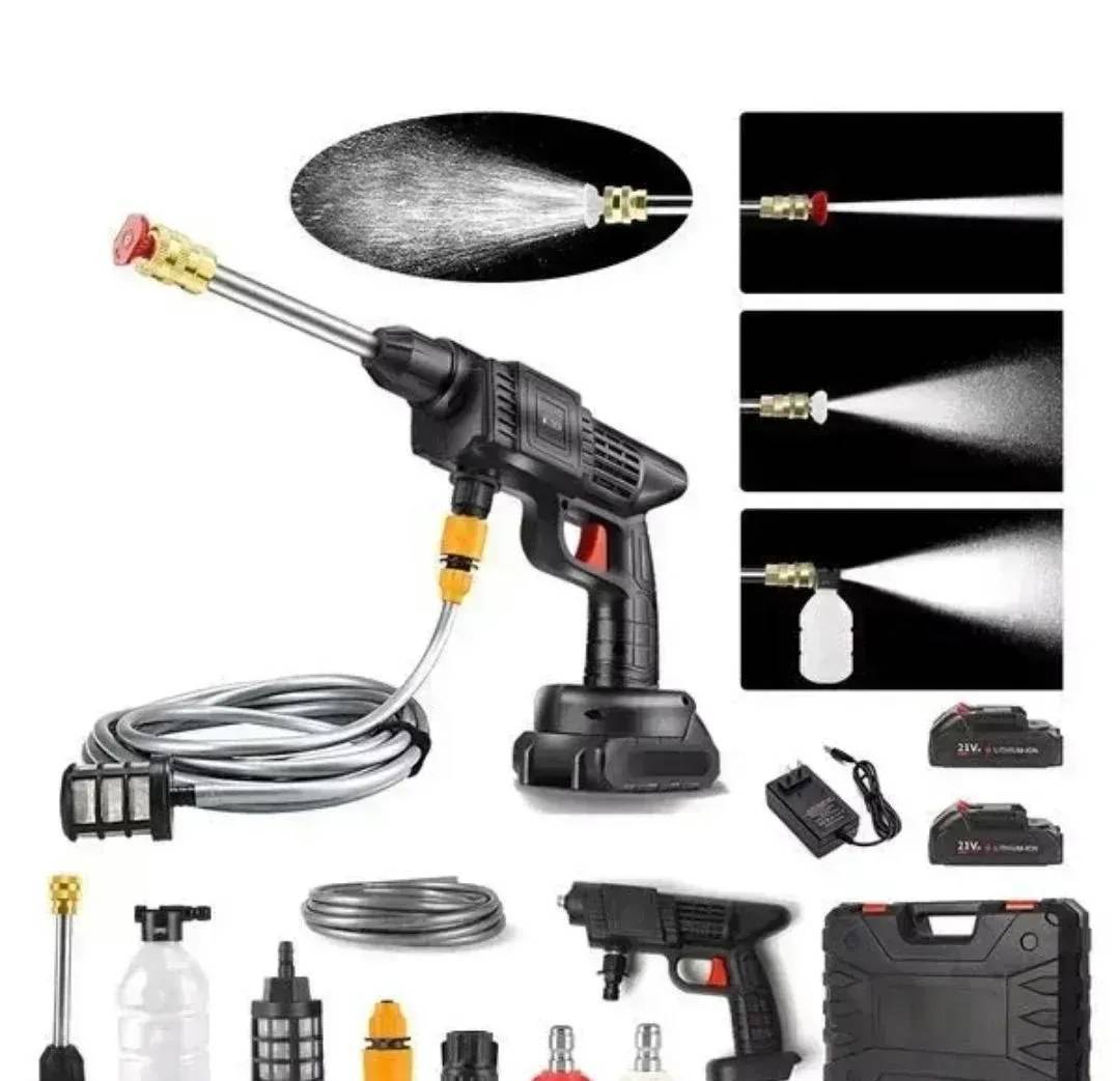 48 W cordless pressure washer gun with 2 batteries and carrying case