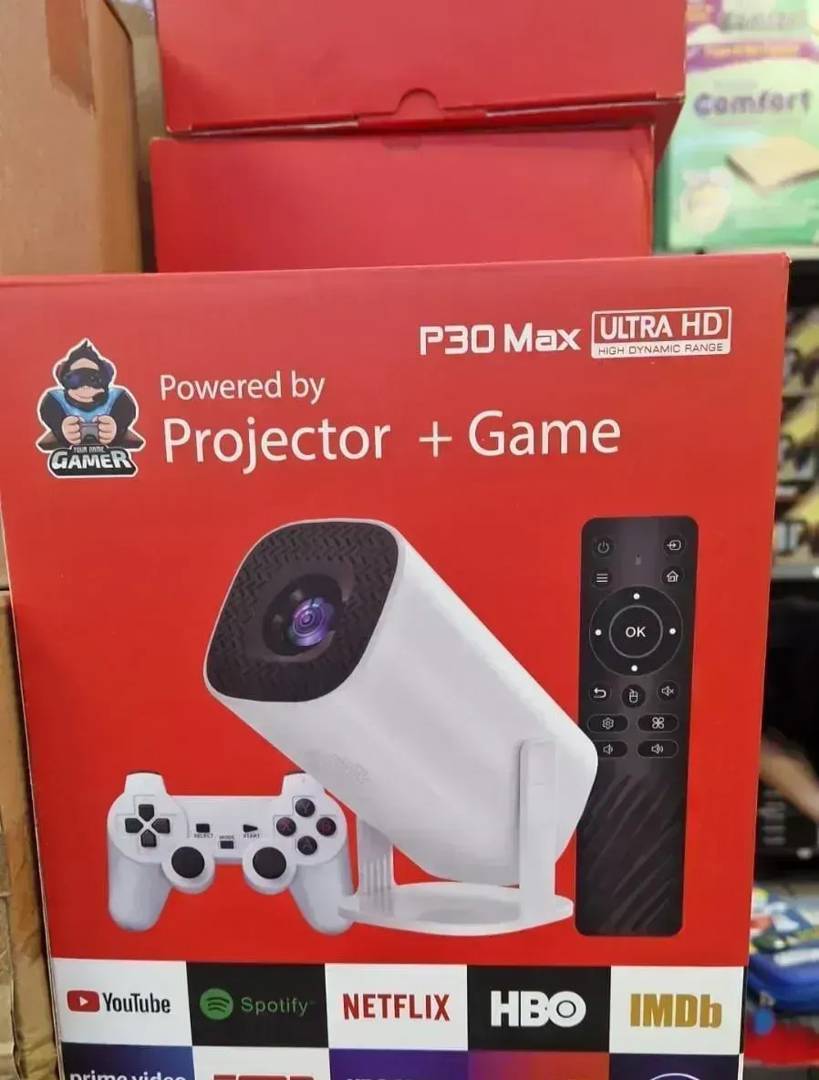 Projektor P30 Max mit Android 11 und 2 kabellosen Gamecontrollern