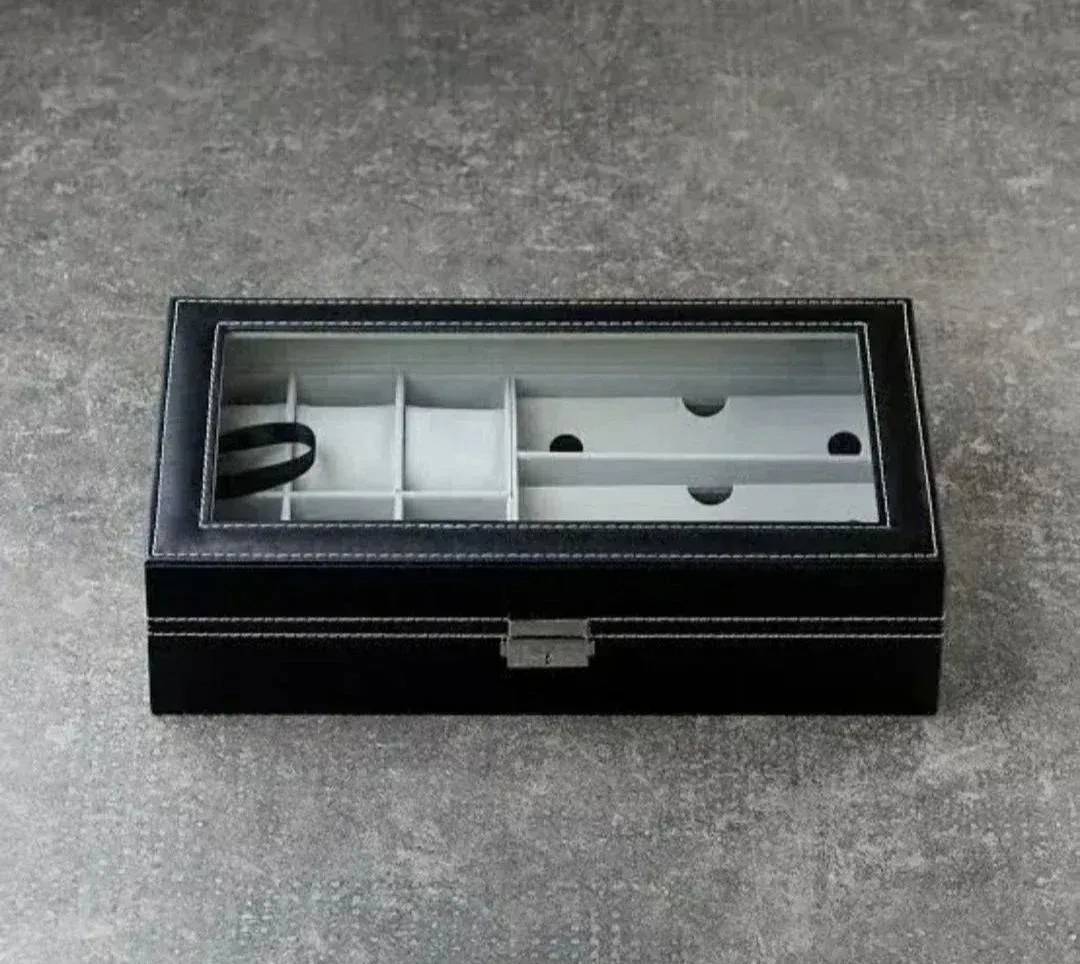 Uhren- und Brillenbox mit Glasdeckel, 33 × 20 cm