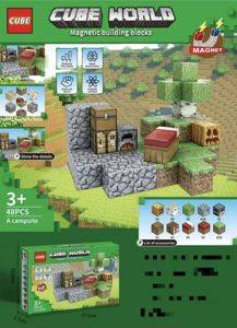 Магнитни кубчета Cube World в стил Minecraft, 48 части — Beograd