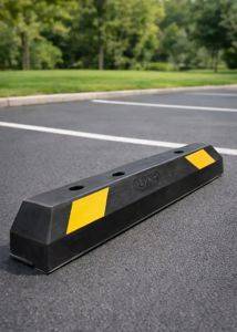 Rubber parking stop, 90 cm, with reflective strips — Beograd