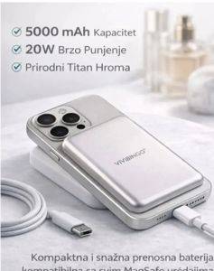 ViVIBINGO 5000 mAh-s mágneses hordozható akkumulátor MagSafe-hez, 20 W — Beograd