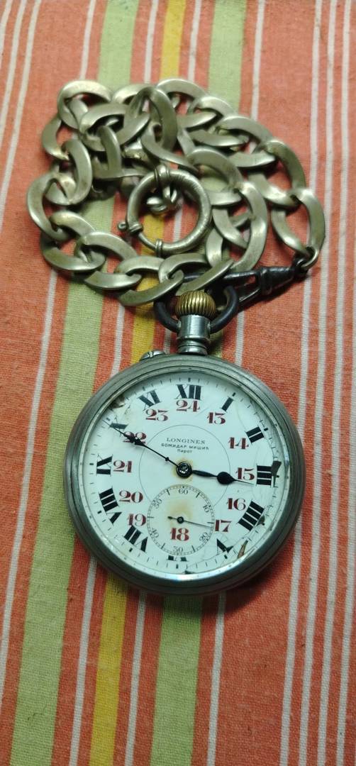 Кишеньковий годинник Longines, Božidar Mišić Pirot, 1930, з ланцюжком