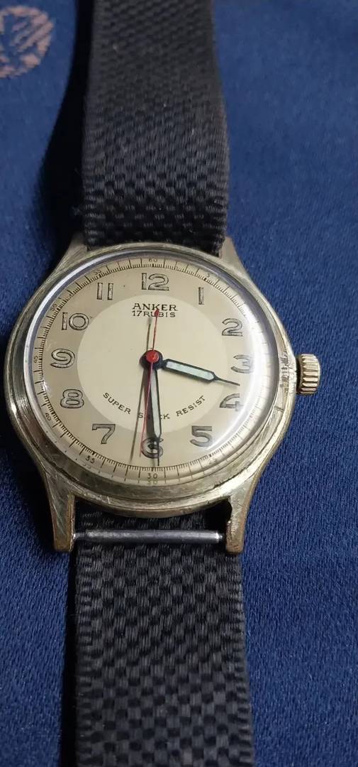 Наручний годинник Anker 17 Rubis, позолота 20 мікрон, Німеччина, 1950–1960