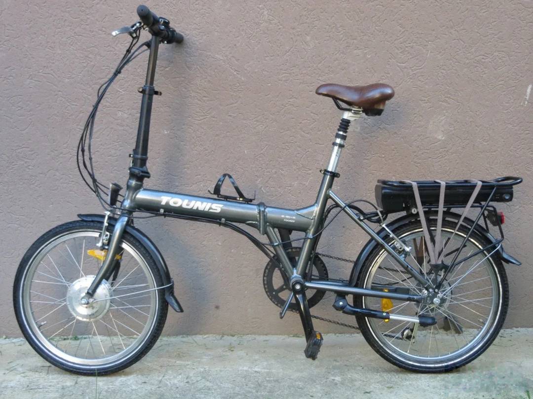 Električni sklopivi bicikl Tounis 20" — aluminijski okvir, 36 V, 7 brzina Shimano
