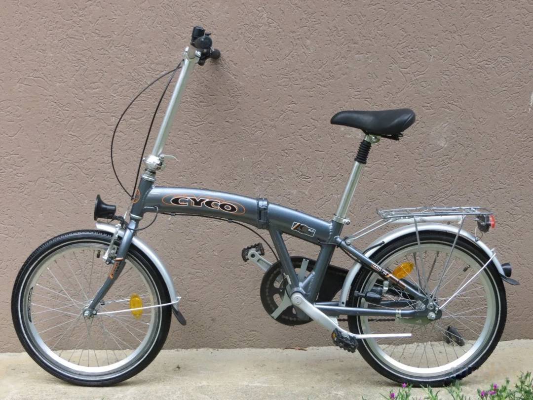 Bicicletă pliabilă Cyco 20" — cadru din aluminiu, 3 viteze SRAM în butuc