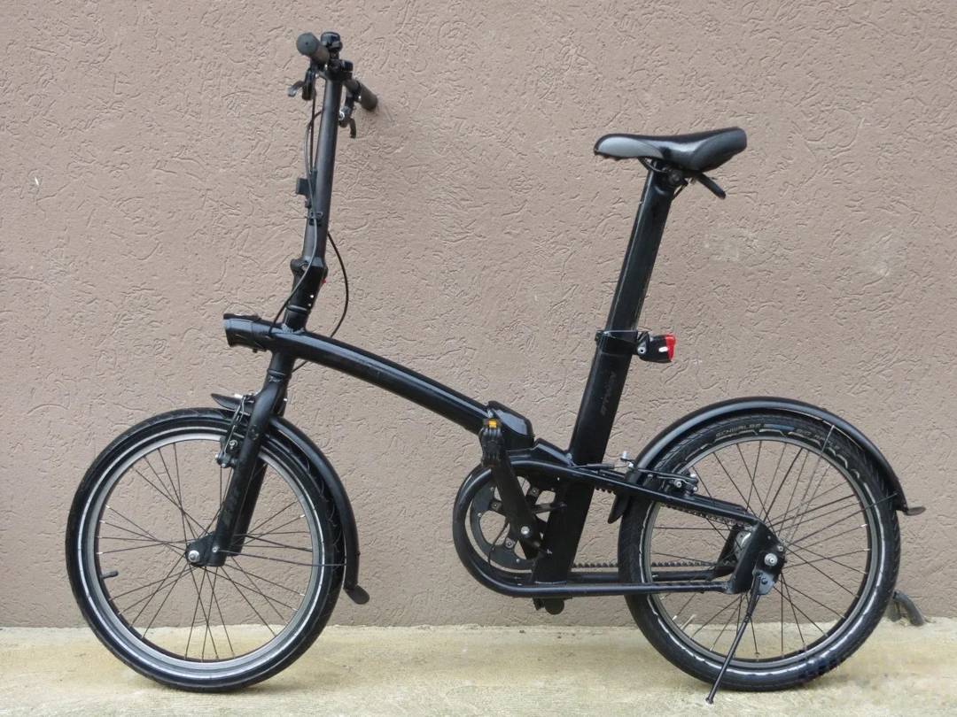 Zložljivo kolo B'Twin Tilt 700 20" — aluminijast okvir, jermen, 2 prestavi