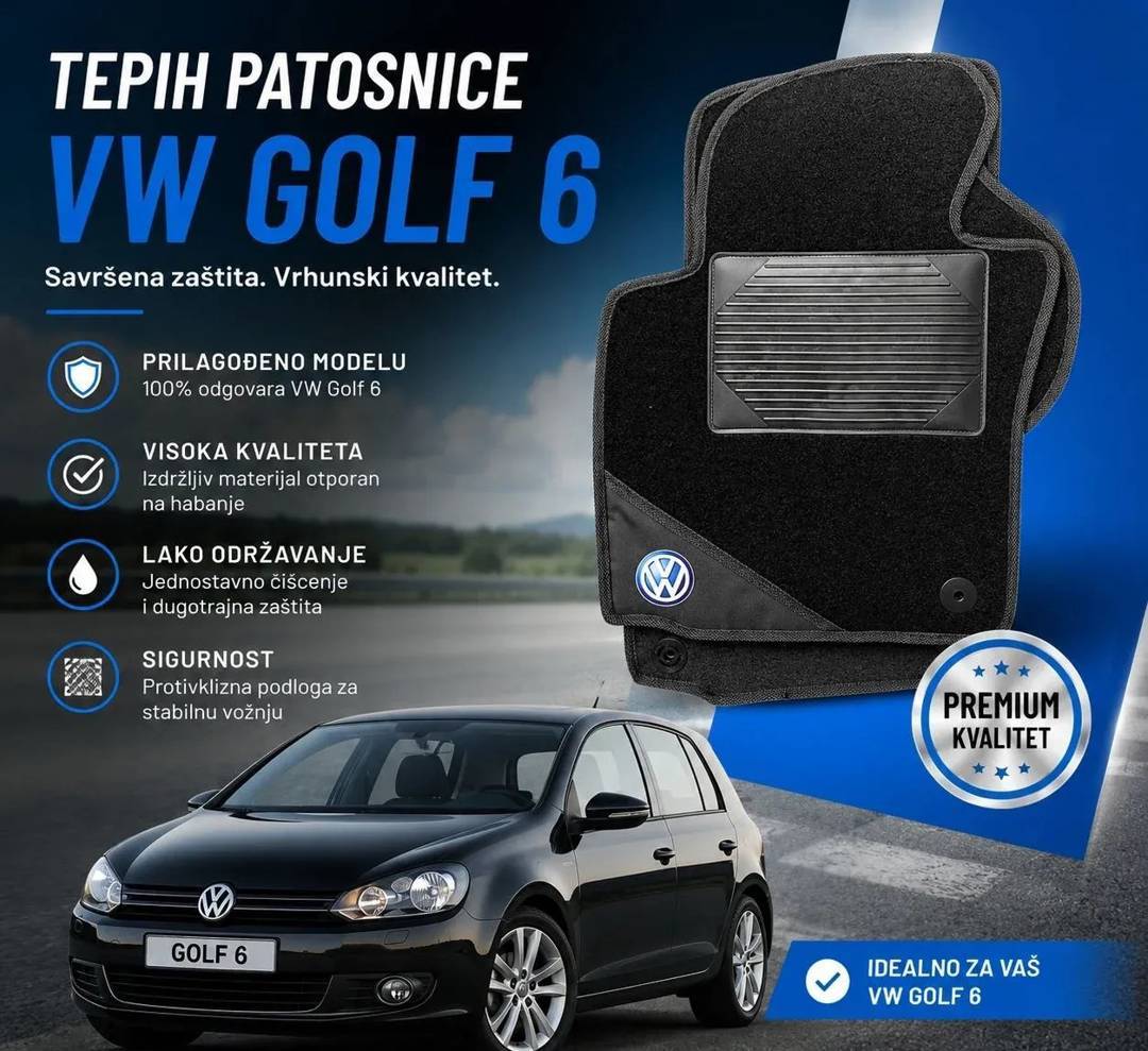 Килимки для VW Golf 6 — гумові та текстильні