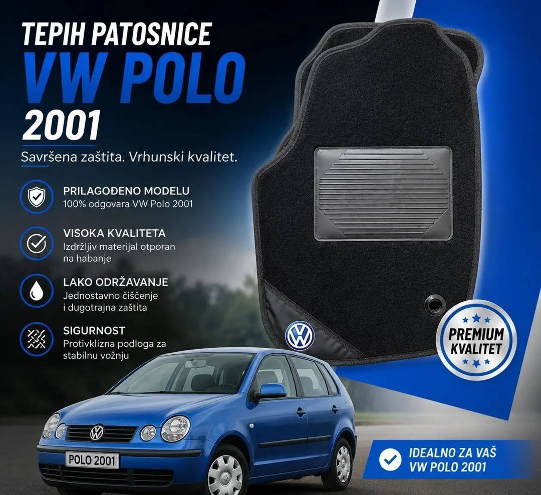 Килимки для VW Polo 9N — гумові та текстильні