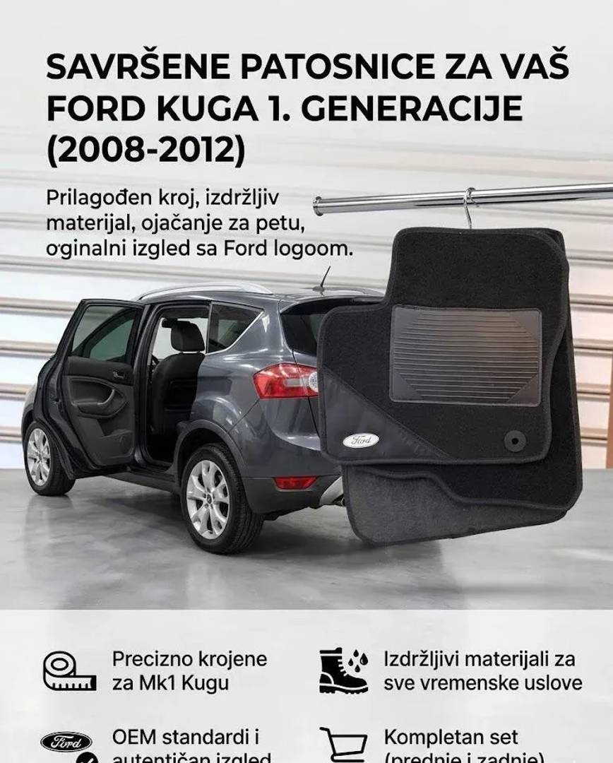 Car mats for Ford Kuga Mk1 — rubber and carpet