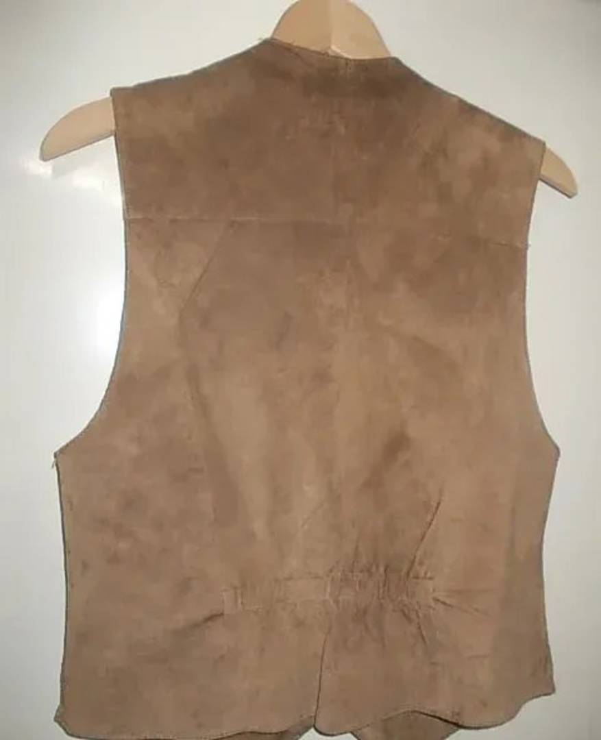 Hphorn suede leather vest, unisex, size 36, brown
