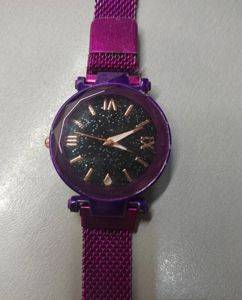 Damenuhr in Lila-Schwarz mit Mesh-Armband — Smederevo