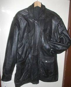 Lange gefütterte Lederjacke für Herbst und Winter, Gr. 54 (XL) — Smederevo