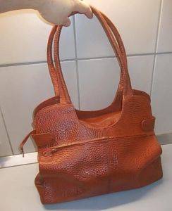 Damentasche Voi 40x27x16 cm, orange-braun, mit Struktur — Smederevo