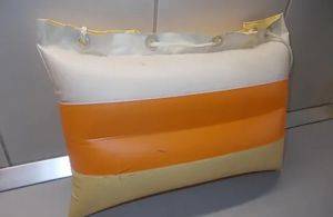 Gestreifte Tasche, beige-orange — Smederevo