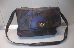 Damentasche aus echtem Leder, 38x25x13 cm, Patchwork — Smederevo