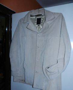 Lederjackett aus Hirschleder, cremefarben, Gr. 53–56 (XL-XXL) — Smederevo