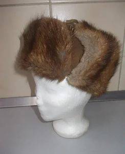 Men’s Russian fur ushanka hat, reddish brown — Smederevo