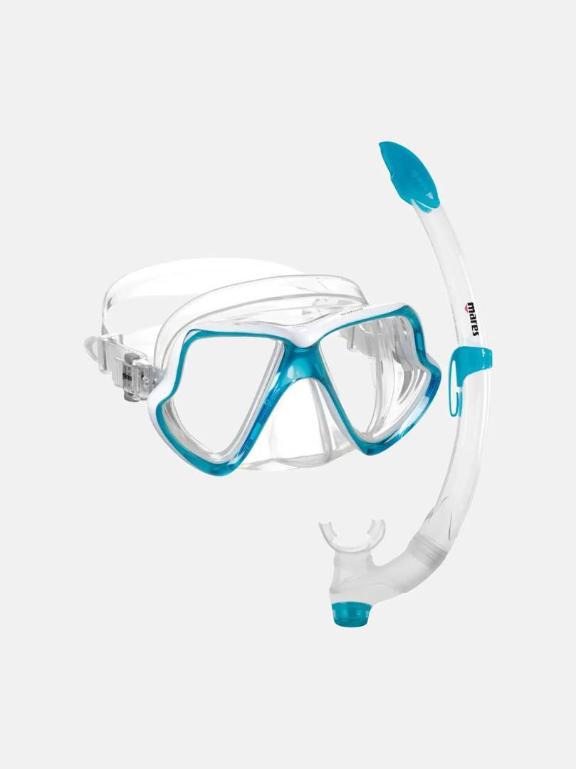 Set mască și snorkel pentru scufundări Mares Combo Wahoo Neon