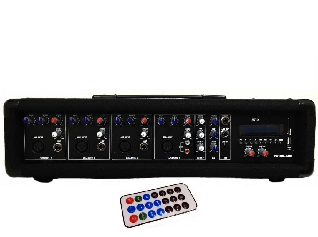 Озвучителна система: миксер PA-100 и 2 тонколони ELX115 15"