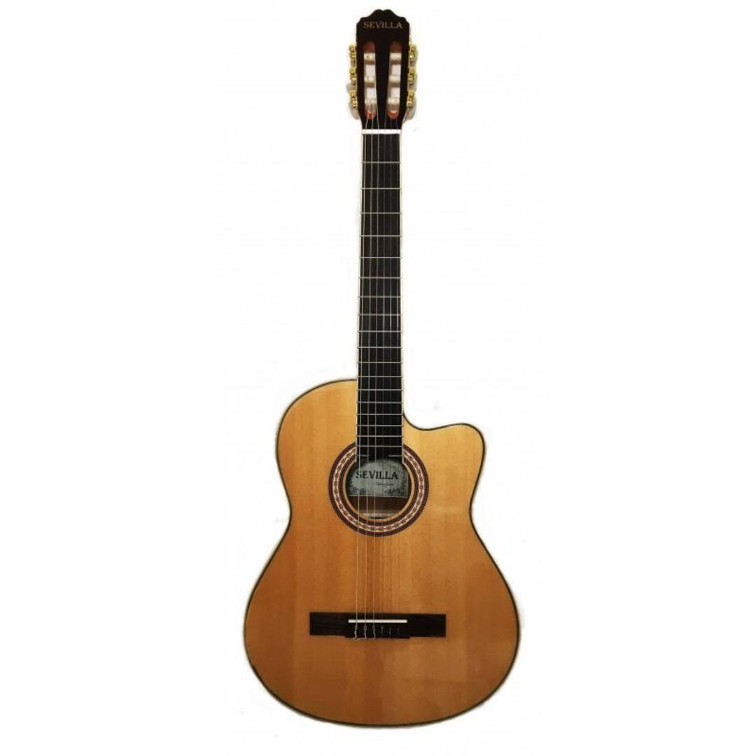 Elektroakusztikus klasszikus gitár, Sevilla S008CEQ, kivágással
