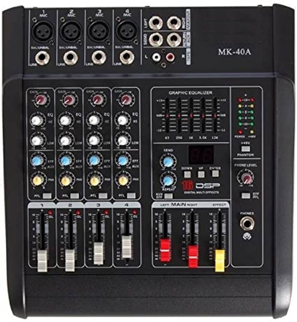 Hangosítórendszer: MK-40A keverő és 2 db ELX112 12" hangfal