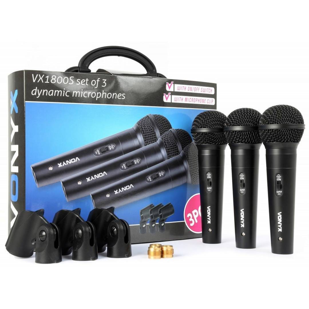 Set Vonyx VX1800S cu 3 microfoane dinamice