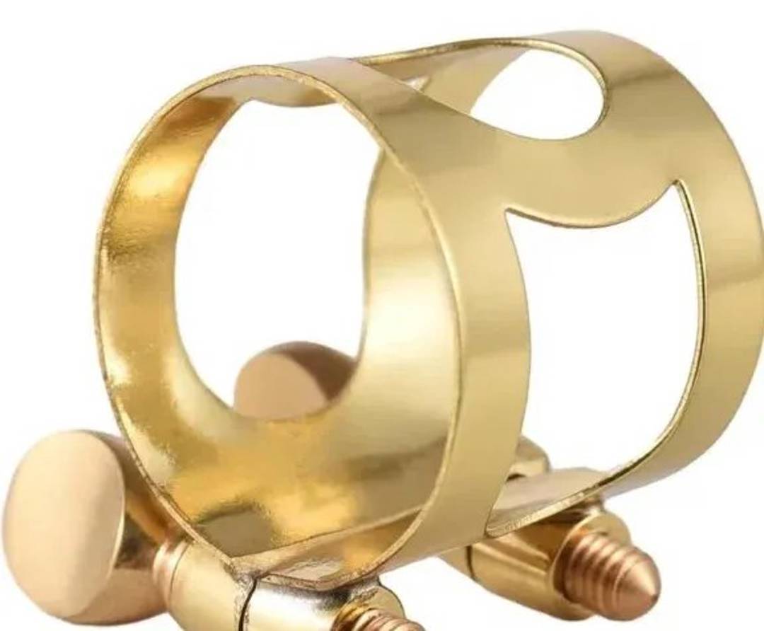 Ligatură pentru saxofon alto cu două șuruburi, aurie (L-533)